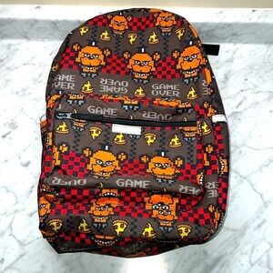 Five Nights at Freddy's 2018 backpack Game Over graphics measures 17 “ by 12 “